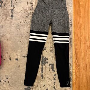 Bombshell Sportswear Gray and Black High-Waisted Leggings